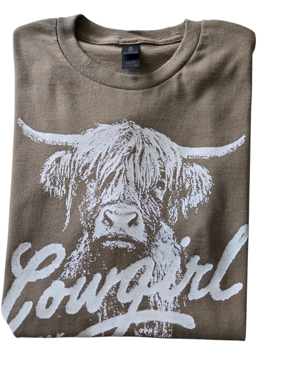 Highland Cow Cowgirl Graphic Tee Brown Western Farmhouse Cottagecore Small